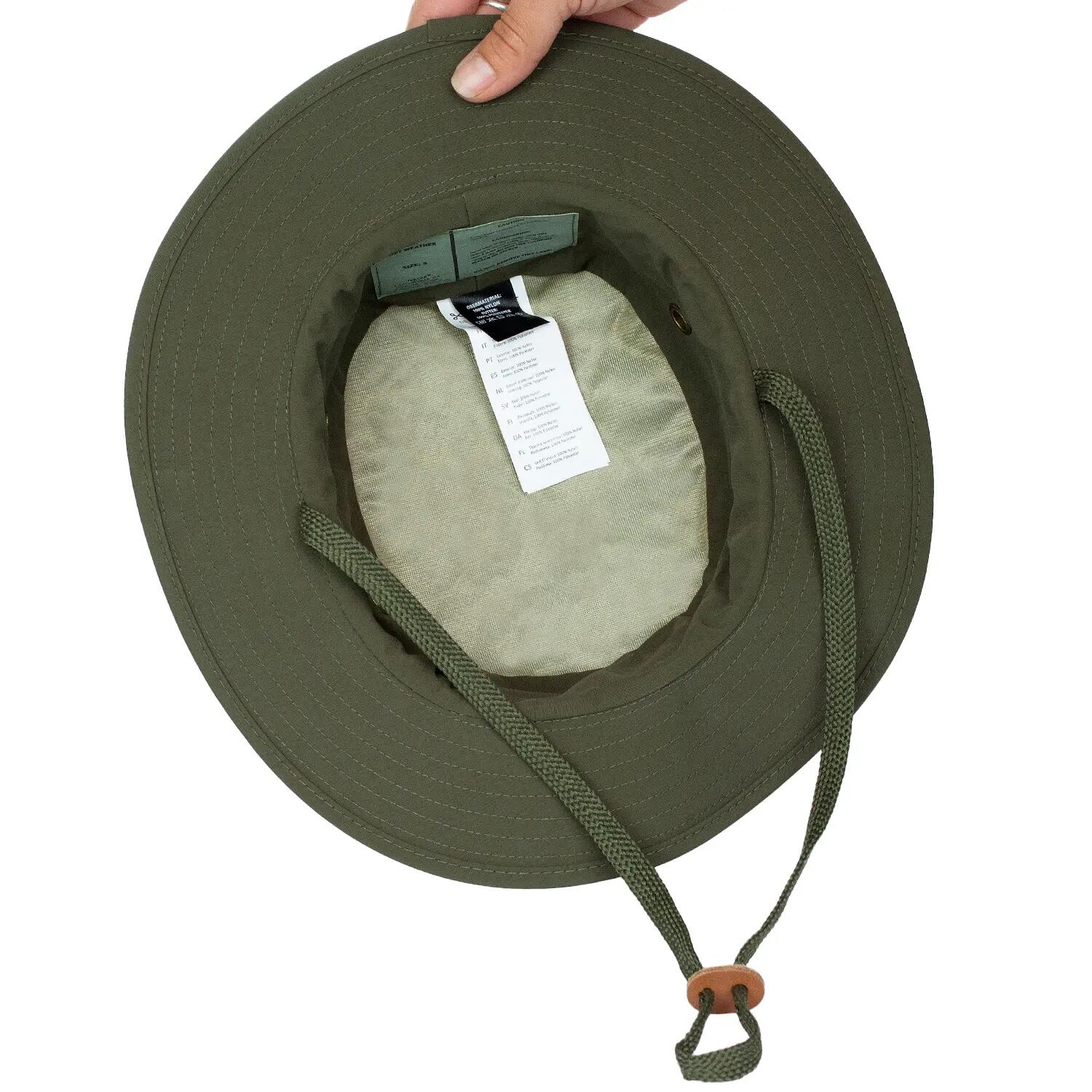 Boonie Hat - wasserdichter Anglerhut mit Belüftung und Kordel XXL Oliv 4/7