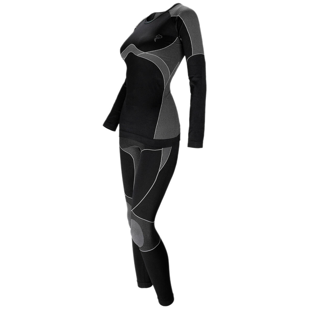 Black Snake Damen Seamless Funktionswäsche-Set - L/XL Schwarz/Grau 3/8