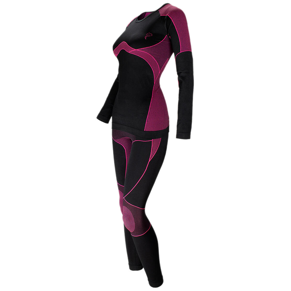 Black Snake Damen Seamless Funktionswäsche-Set - S/M Schwarz/Pink 3/8