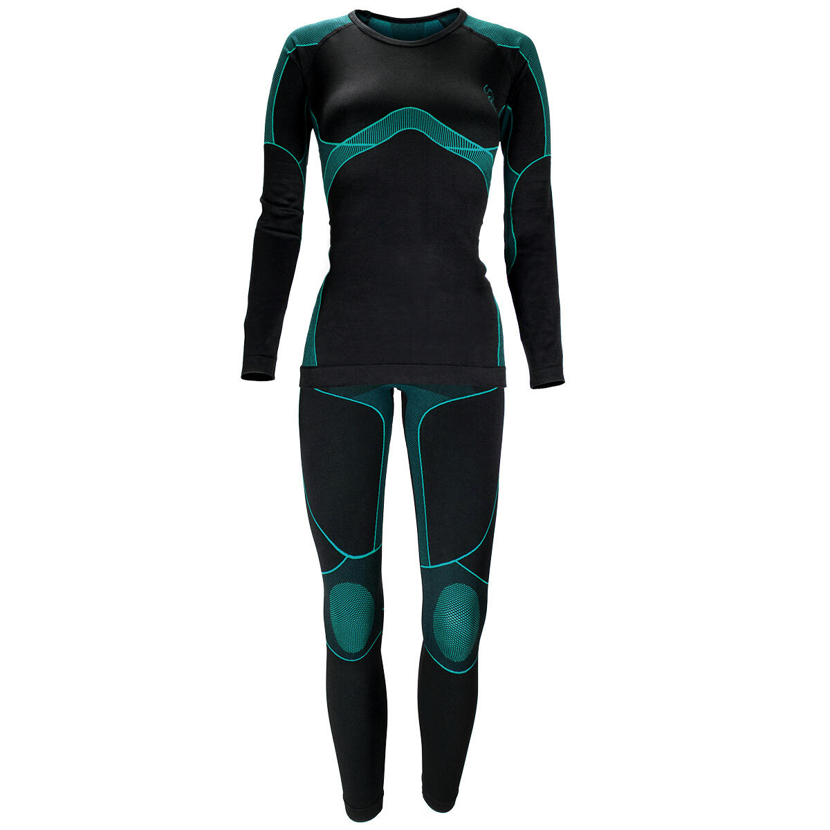 Black Snake Damen Seamless Funktionswäsche-Set - S/M Schwarz/Petrol 2/8