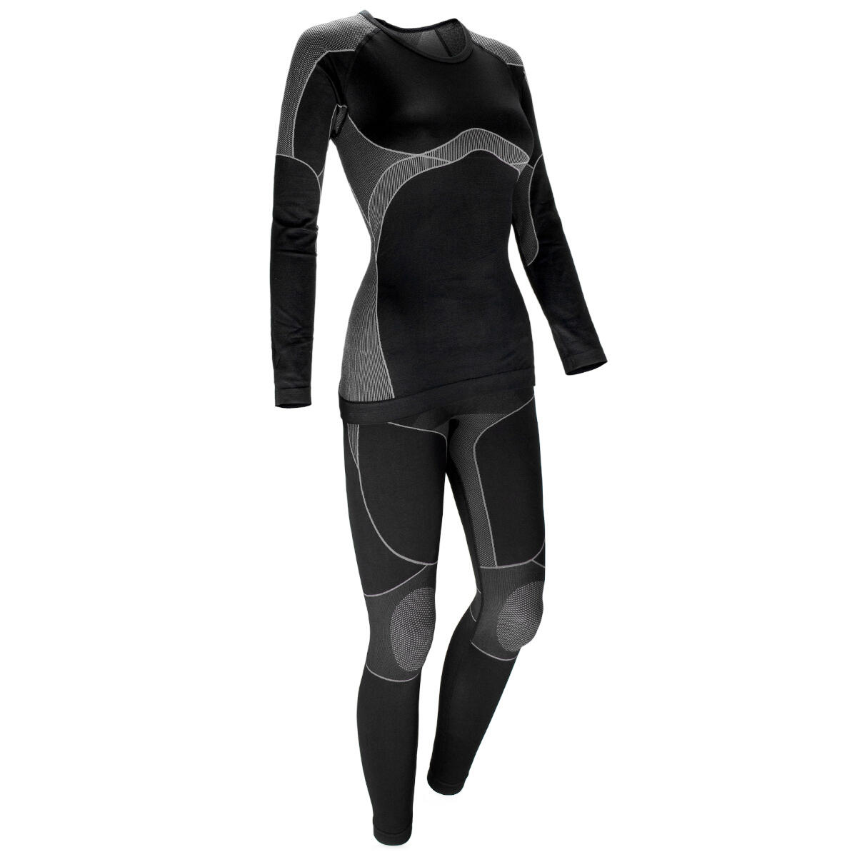 Black Snake Damen Seamless Funktionswäsche-Set - L/XL Schwarz/Grau 5/8