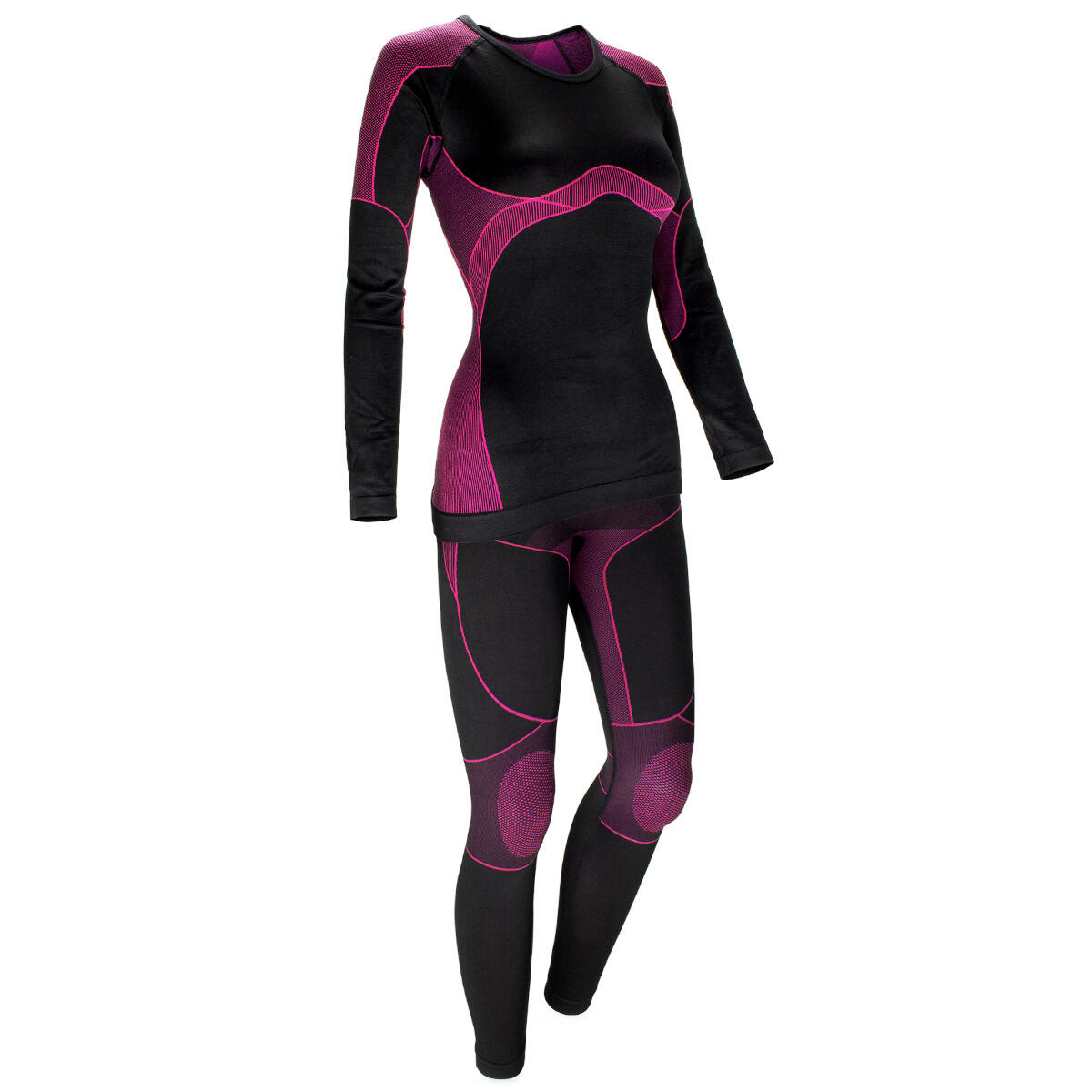 Black Snake Damen Seamless Funktionswäsche-Set - S/M Schwarz/Pink 5/8