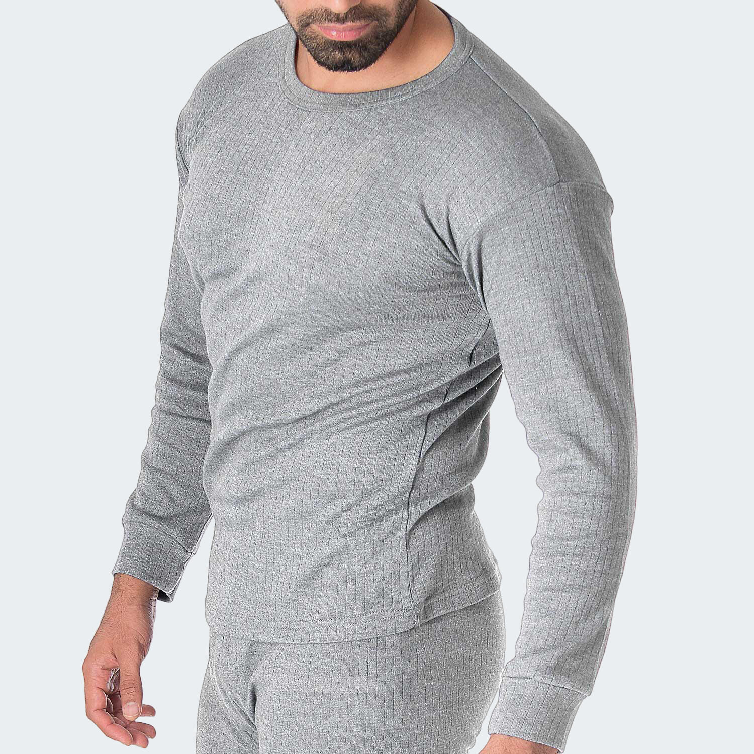 Maglietta termica | Maglia sportiva | Uomo | Pile interno | Grigio 5/7