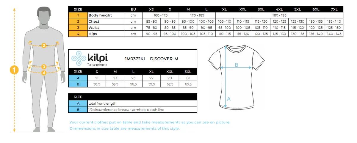 Katoenen T-shirt voor heren Kilpi DISCOVER-M 3/4