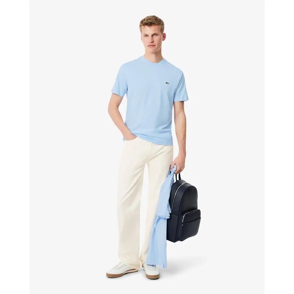 Camiseta Azul Claro Lacoste de Corte Clásico de Punto de Algodón 3/6