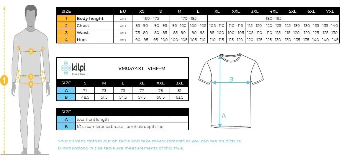 Tricou din bumbac cu mânecă scurtă pentru bărbați Kilpi VIBE-M 3/4