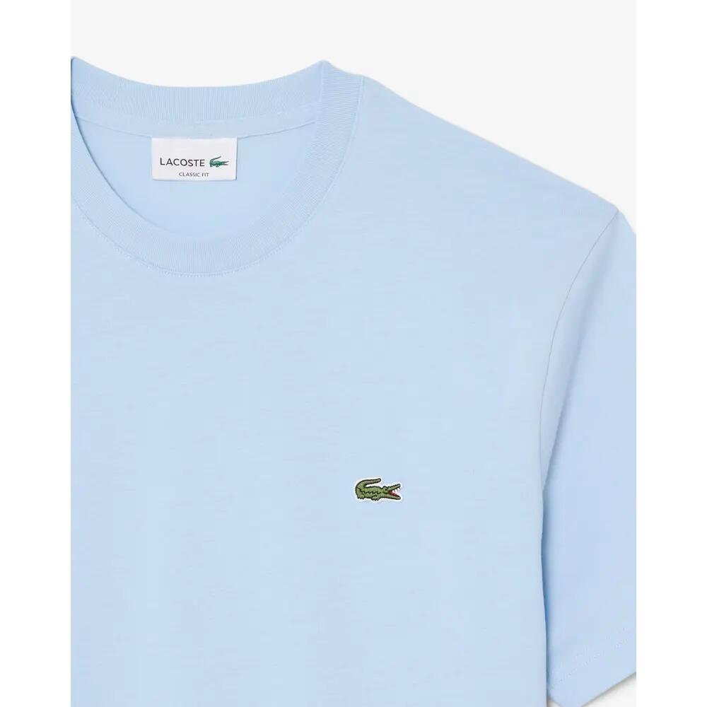 Camiseta Azul Claro Lacoste de Corte Clásico de Punto de Algodón 5/6