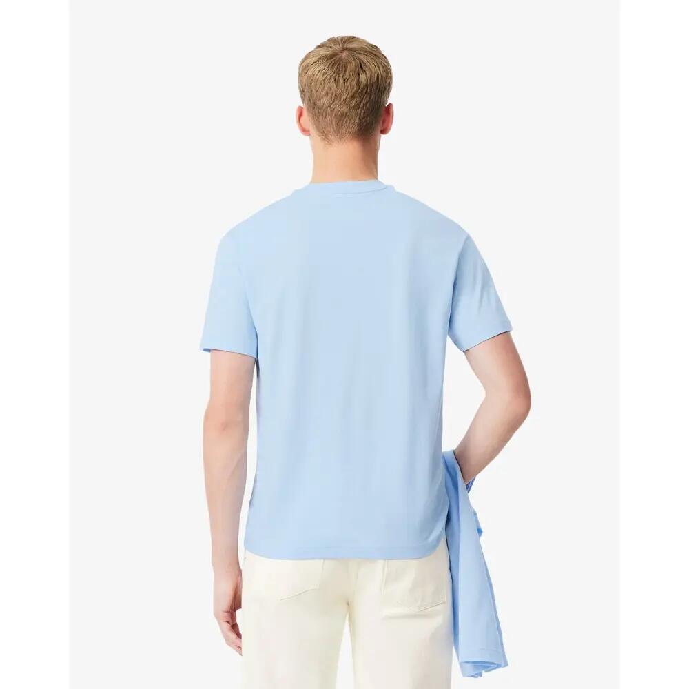 Camiseta Azul Claro Lacoste de Corte Clásico de Punto de Algodón 4/6