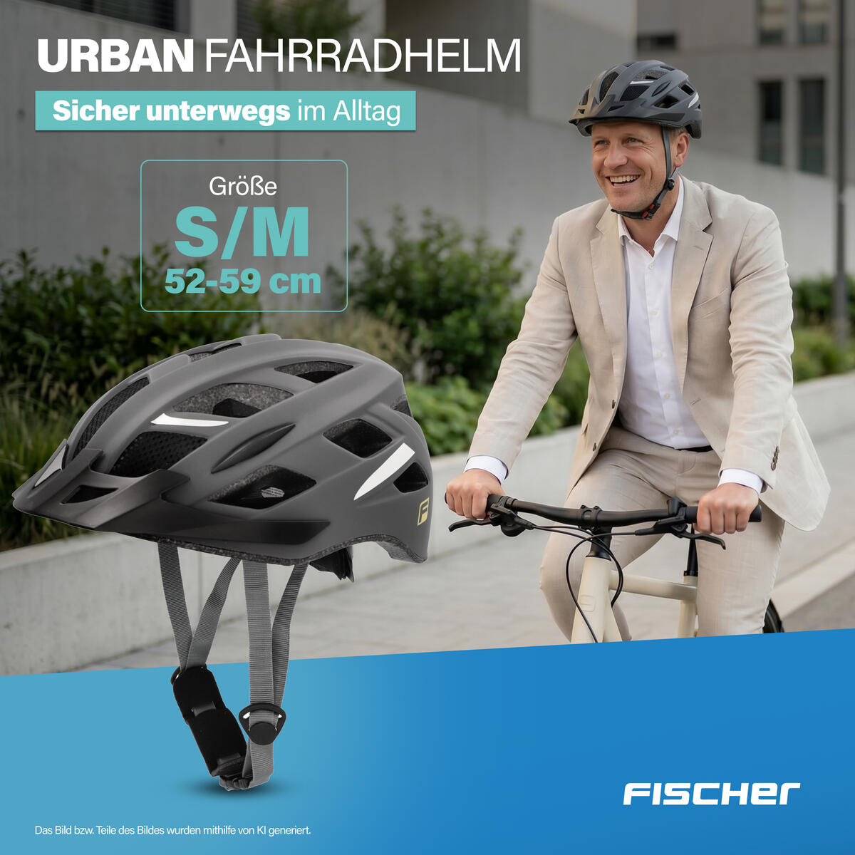 FISCHER Fahrradhelm Urban Levin - Größe S/M 52-59 cm 4/7