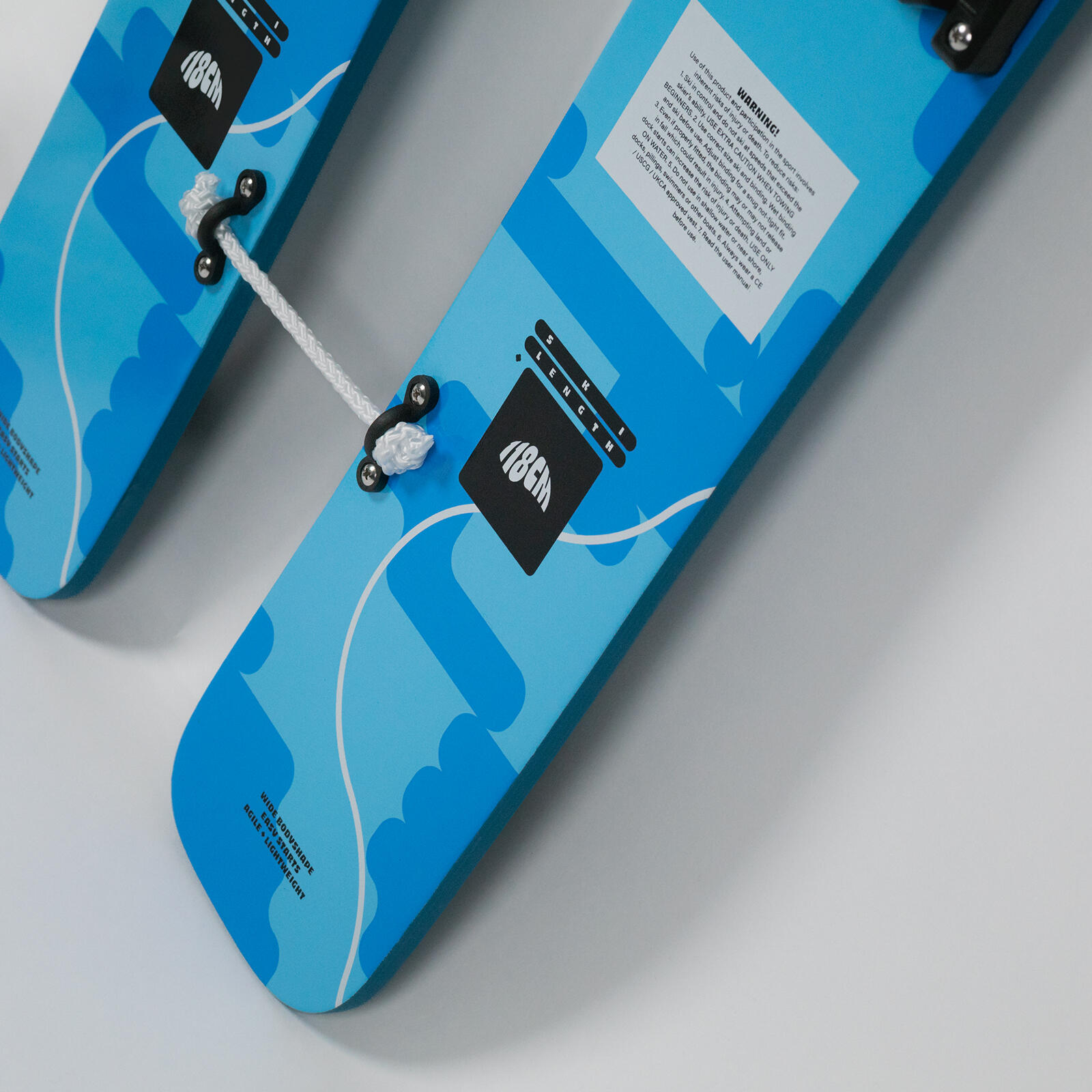 Wasserski Wakestar 118 cm mit Bindung & Leine Kinder blau 6/7