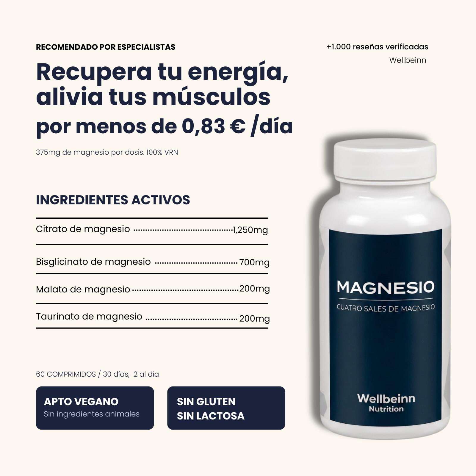 WELLBEINN Magnesio Matrix - 60 comprimidos 1/1