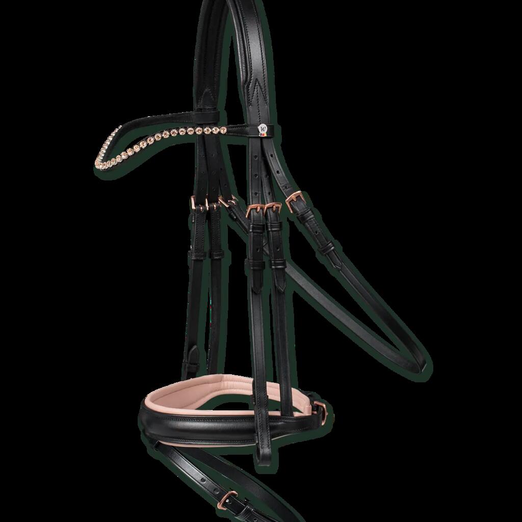 Combined riding bridle and noseband Waldhausen X-Line Rosé