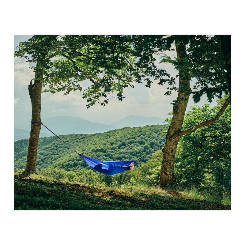 Hamac hikerjoy PRO, material ripstop, 270x150 cm, curele prindere, albastru