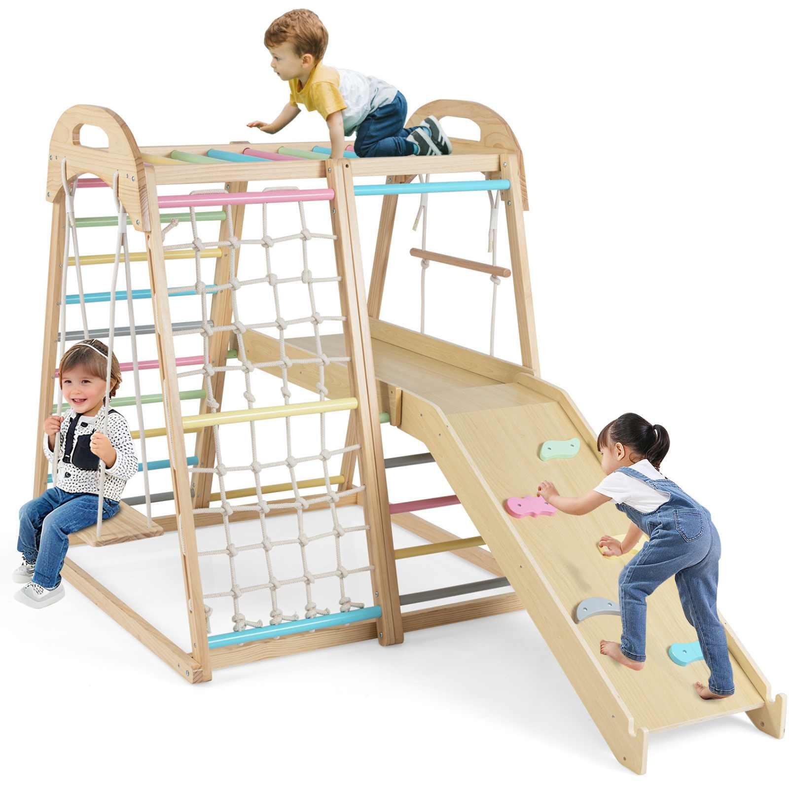 8-in-1 Montessori Jungle Gym w/Slide Swing & Ladder