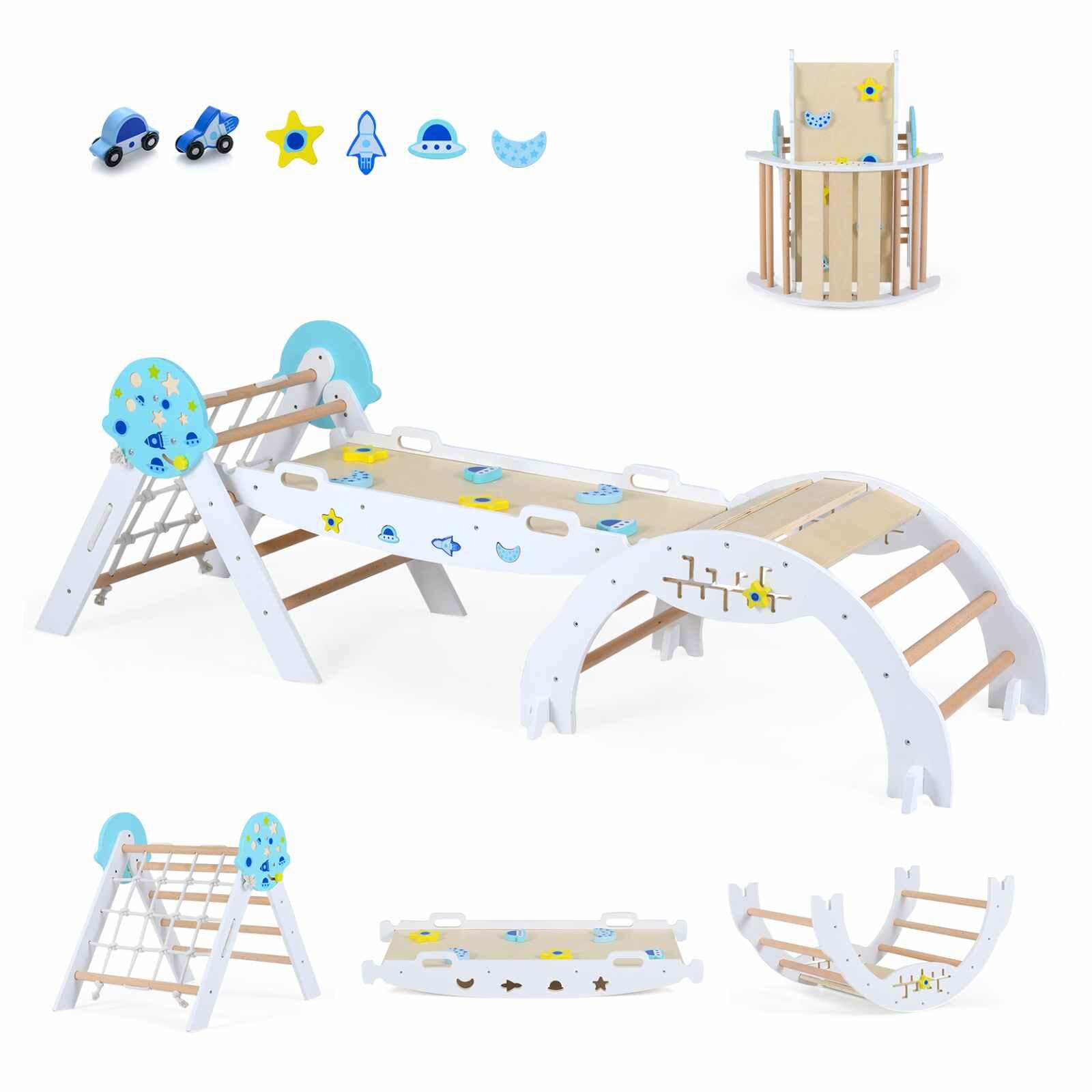 3-in-1 Triangle Climber Set w/Arch Ramp White