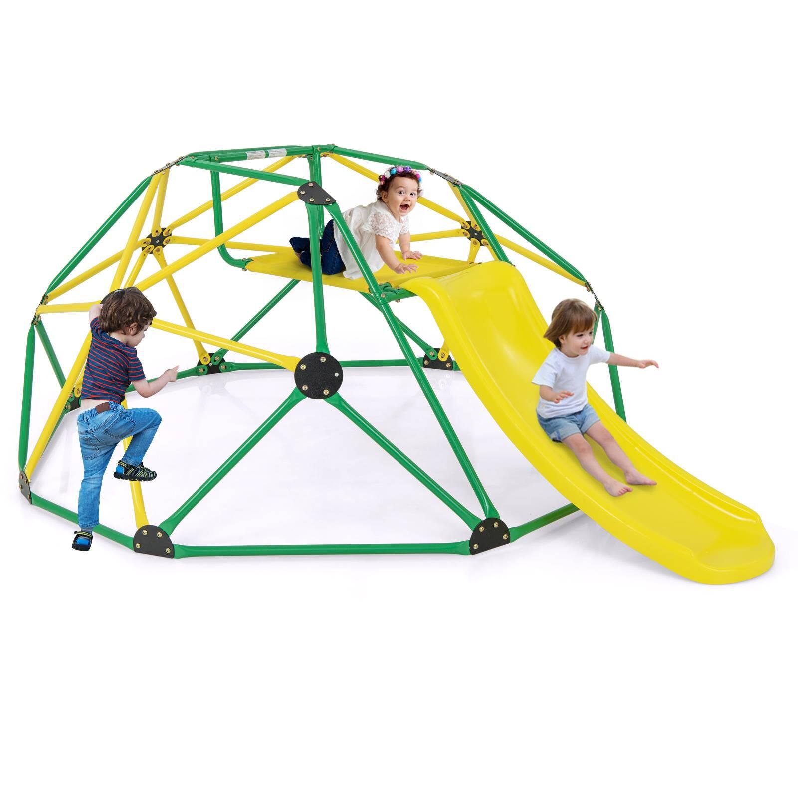 Metal Geometric Dome Climber Activity Playset Green