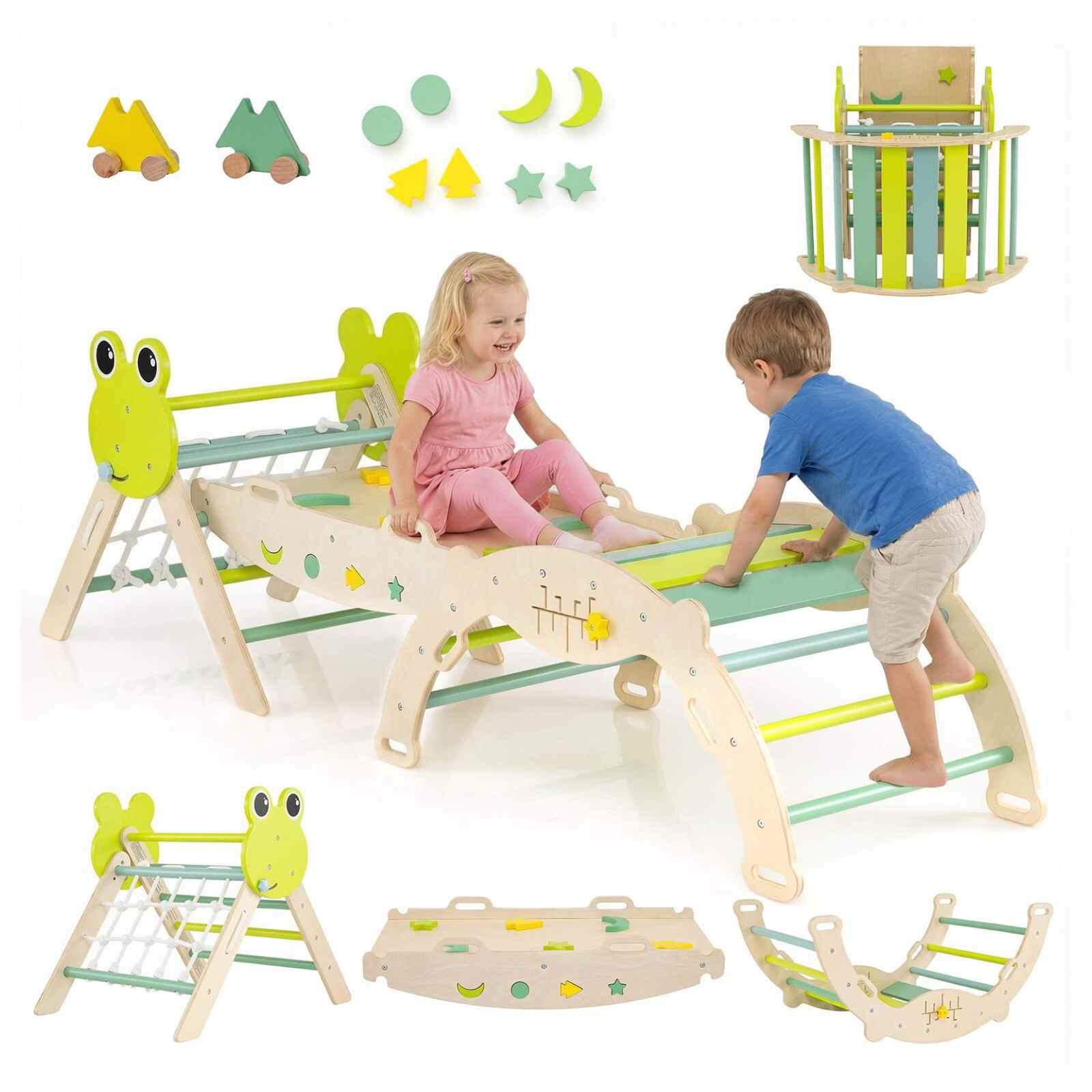 8-in-1 Triangle Climber Set w/Rocker Seesaw & Blocks