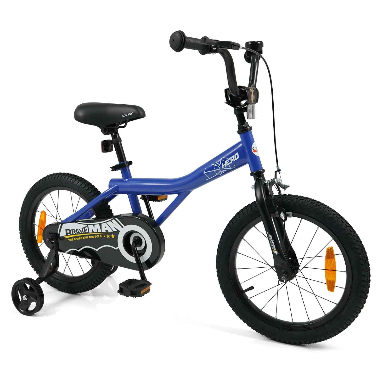 40cm Kids Bike w/Removable Training Wheels & Bell Blue