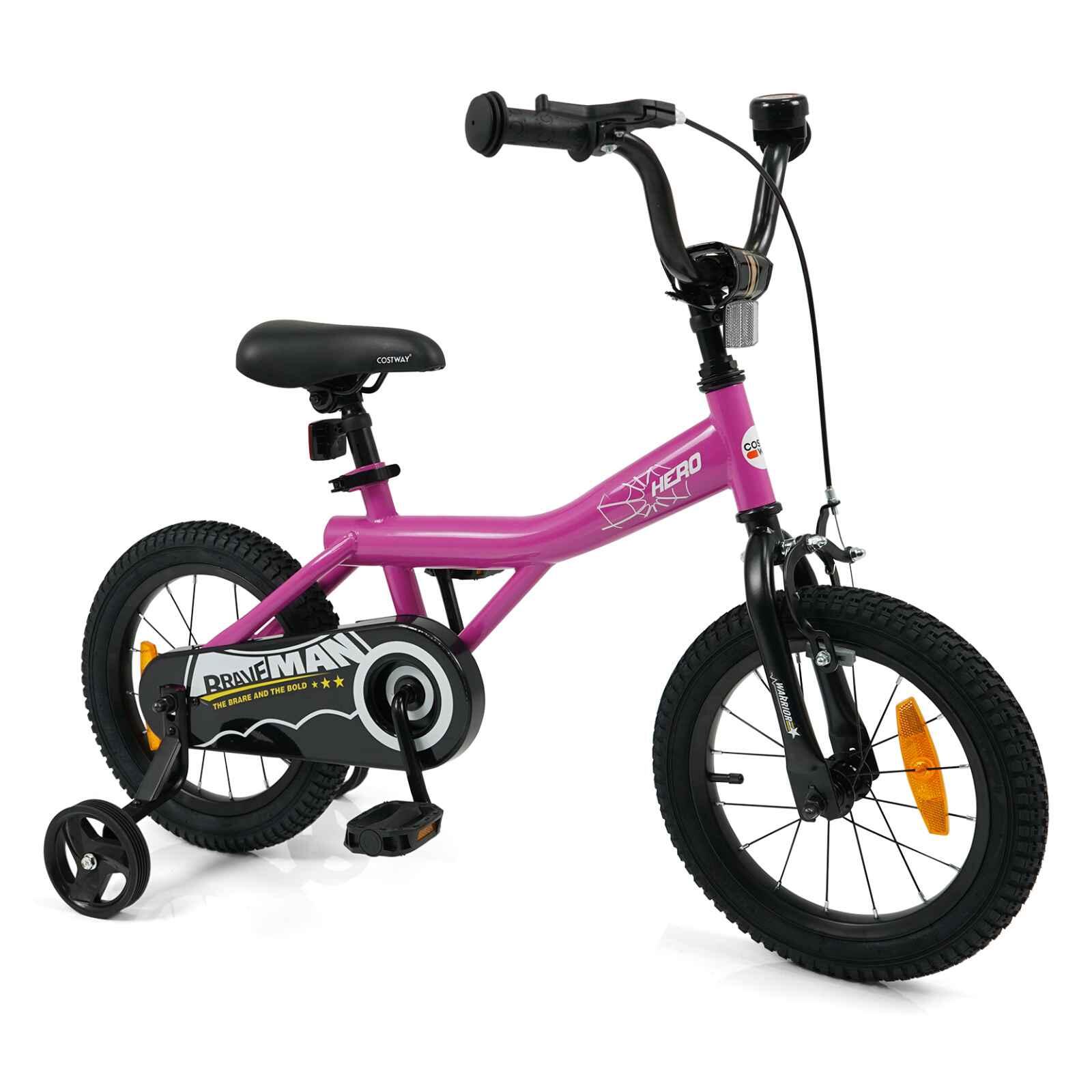 40cm Kids Bike w/Removable Training Wheels & Bell Pink