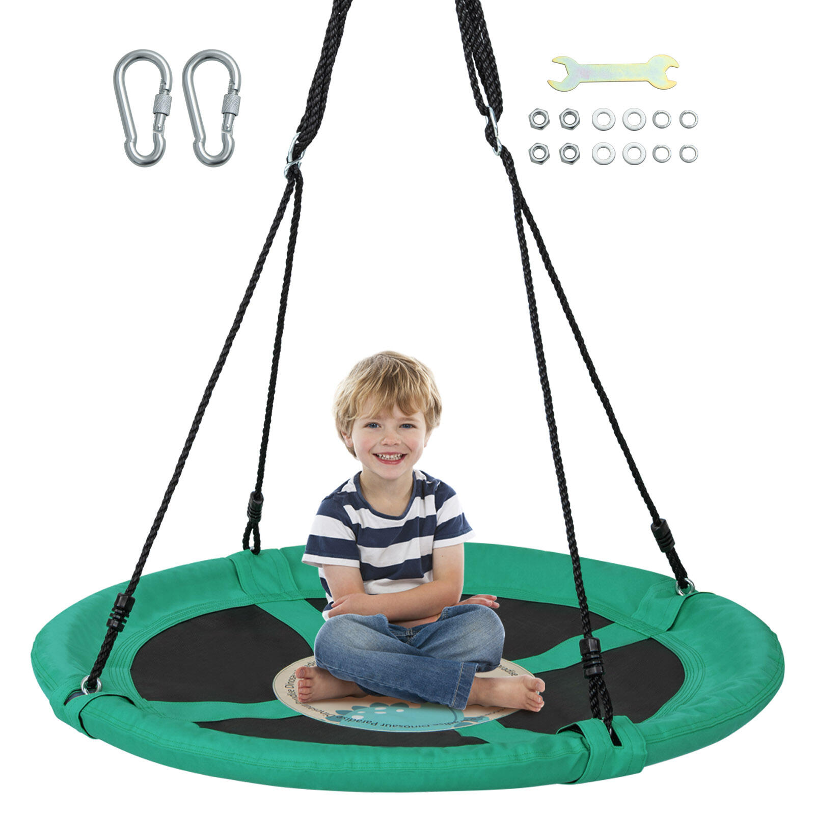 100cm Flying Saucer Tree Swing w/Dinosaur Design