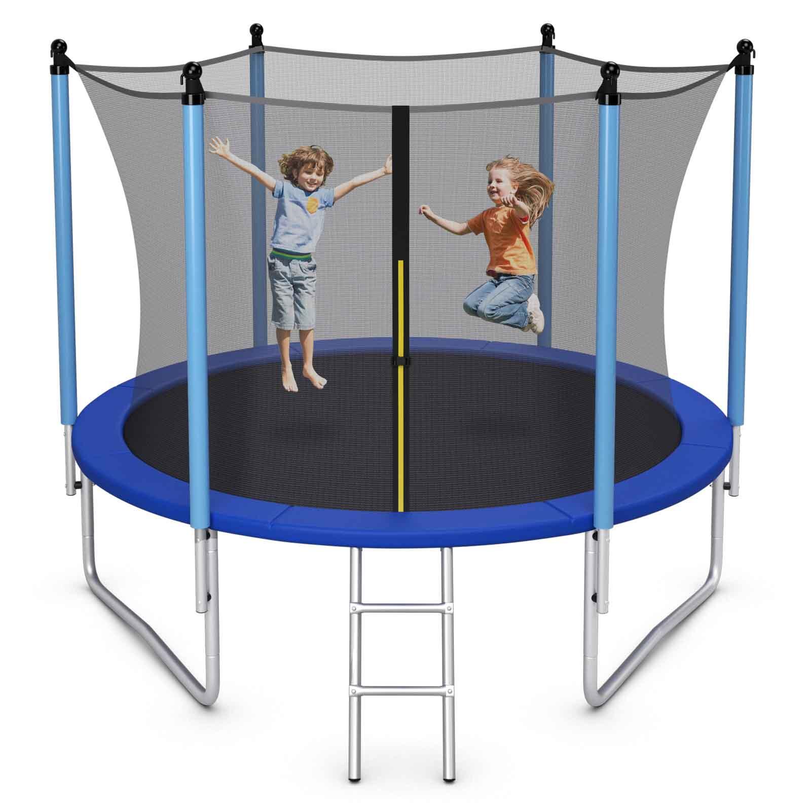 10FT Trampoline w/Ladder Safety Net & Pad Blue