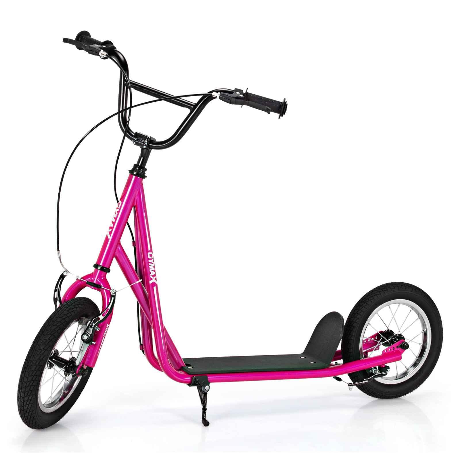 Kids Kick Scooter w/Dual Handbrakes Non-Slip Deck Pink