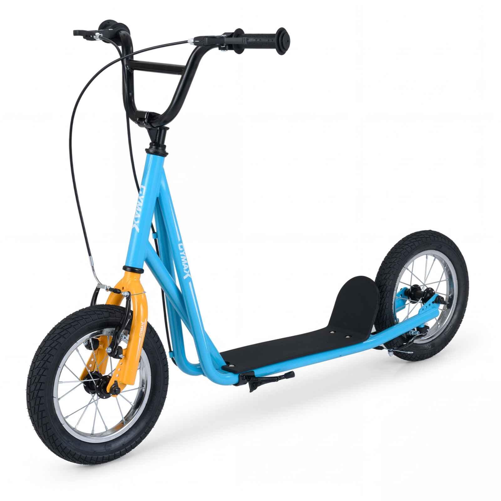 Kids Kick Scooter w/Dual Handbrakes Non-Slip Deck Blue