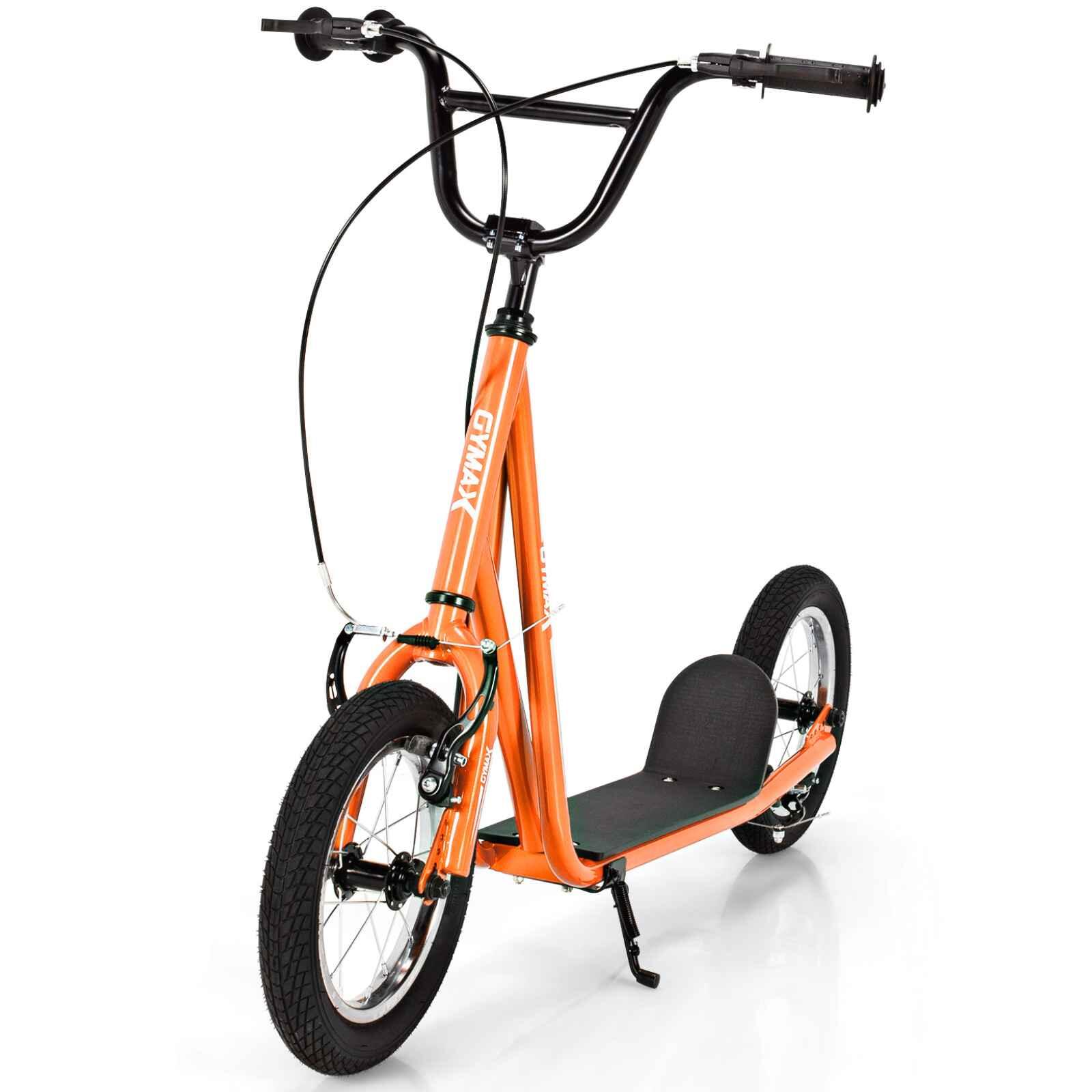 Kids Kick Scooter w/Dual Handbrakes Non-Slip Deck Orange