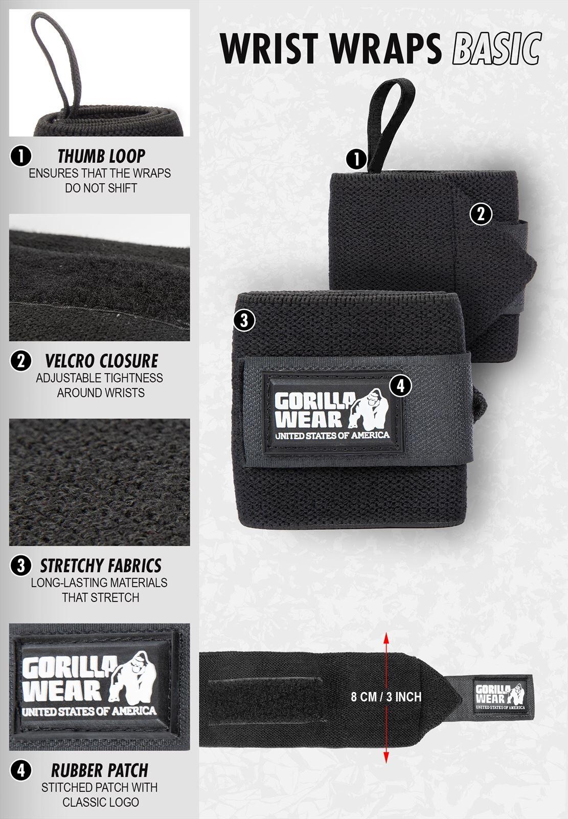 Wrist Wraps BASIC - Noir/Blanc 6/7