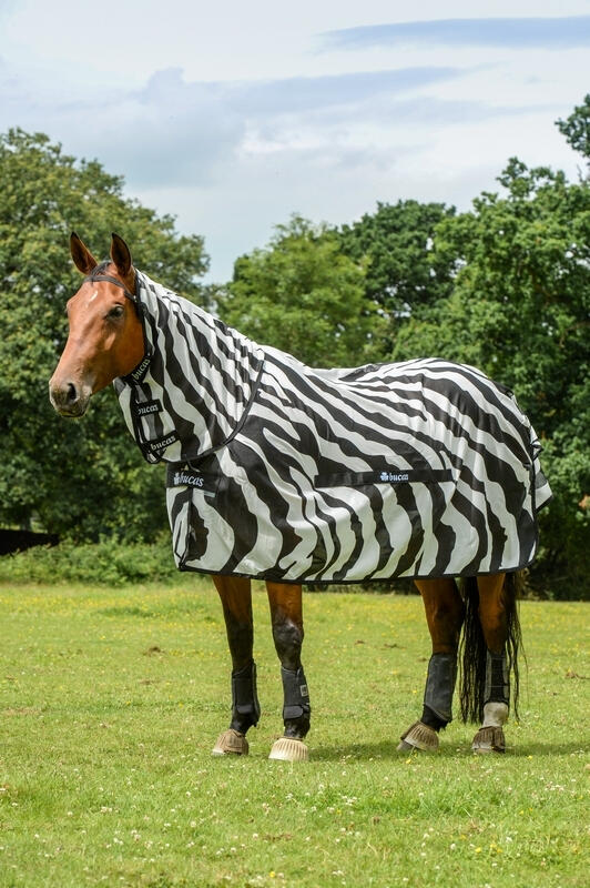 Couverture anti-mouches pour cheval avec couvre-cou Bucas Buzz-Off Zebra 2/4