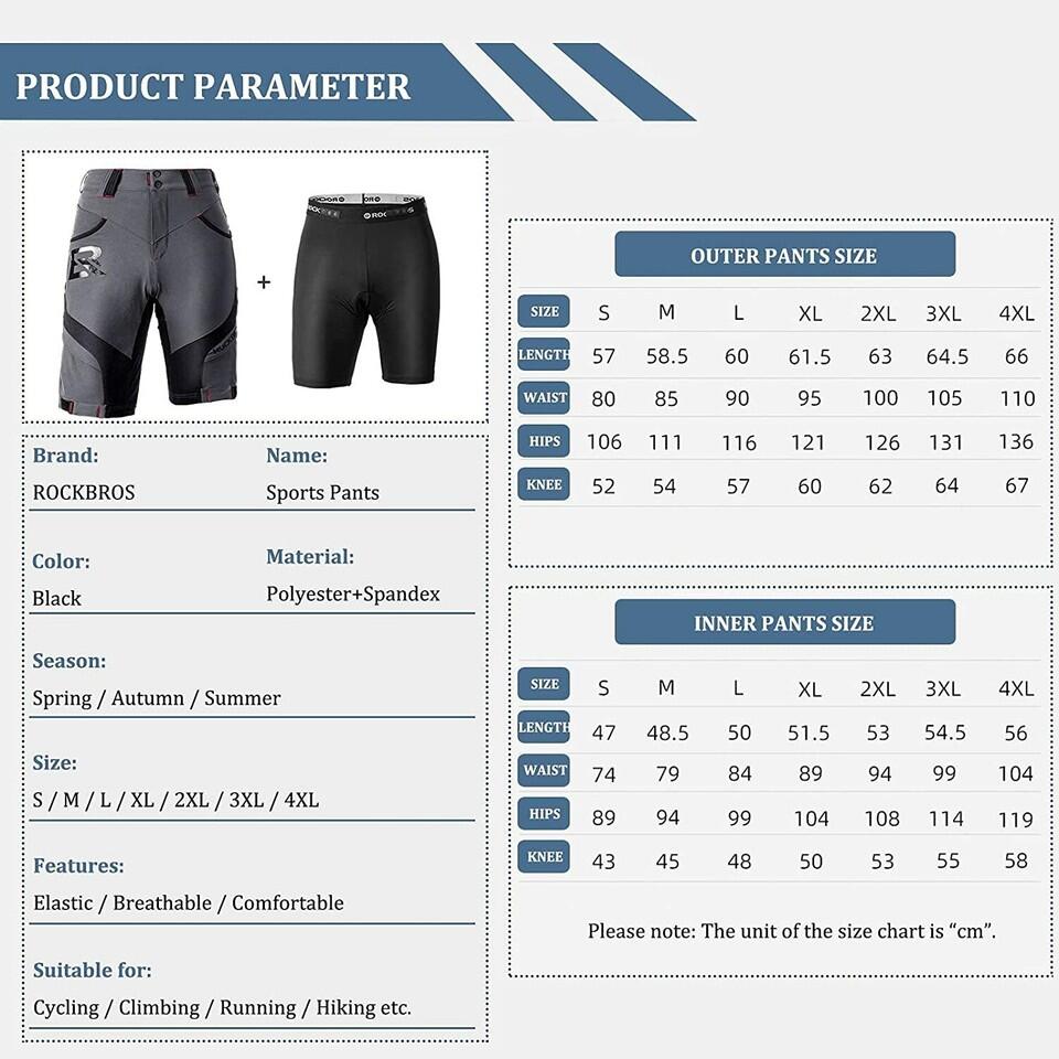 ROCKBROS Mountainbike Shorts Herren Leicht Schnelltrocknend Sport 7/7