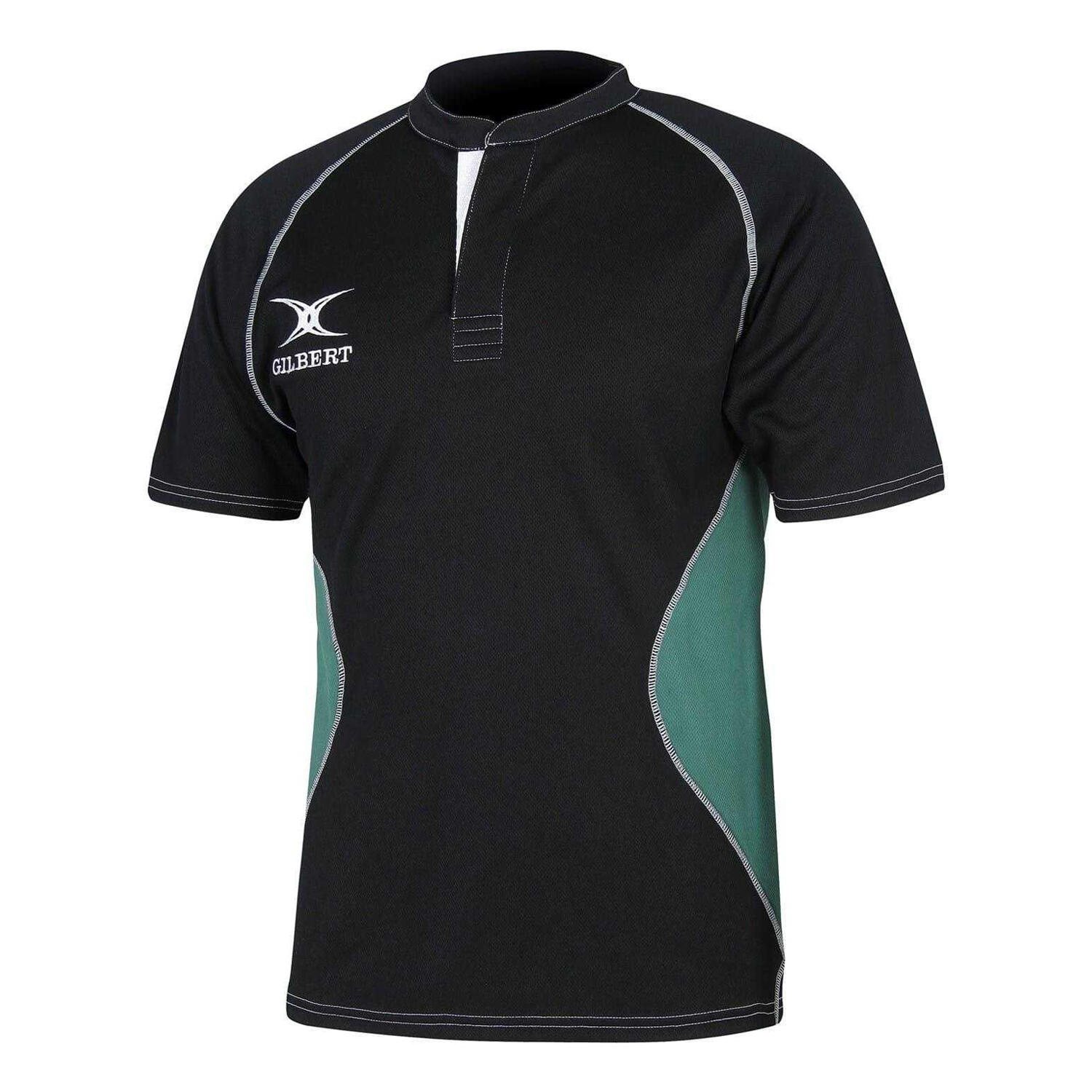 Gilbert Mens Contrast Panel Regular Raglan Rugby Shirt