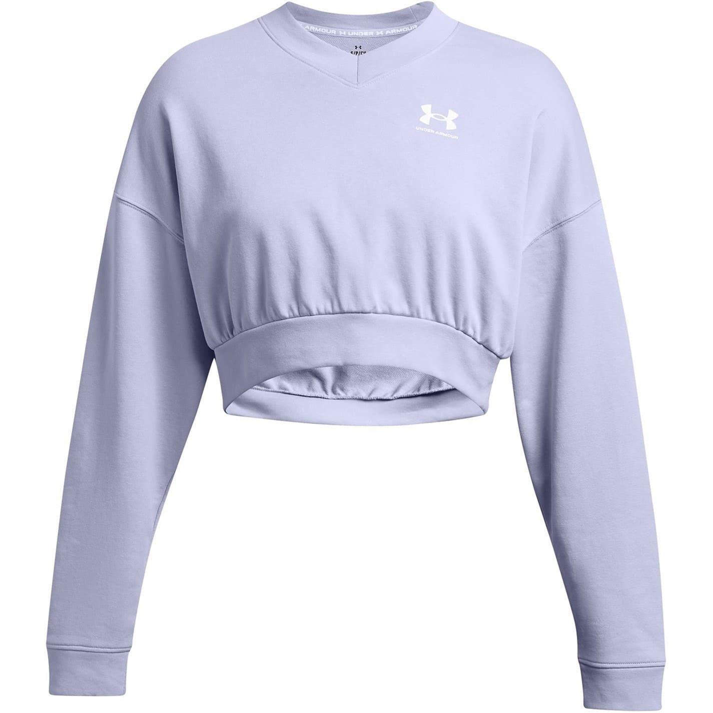 Under Armour Womens/Ladies Rival Terrycloth Crew Neck Crop Sweatshirt