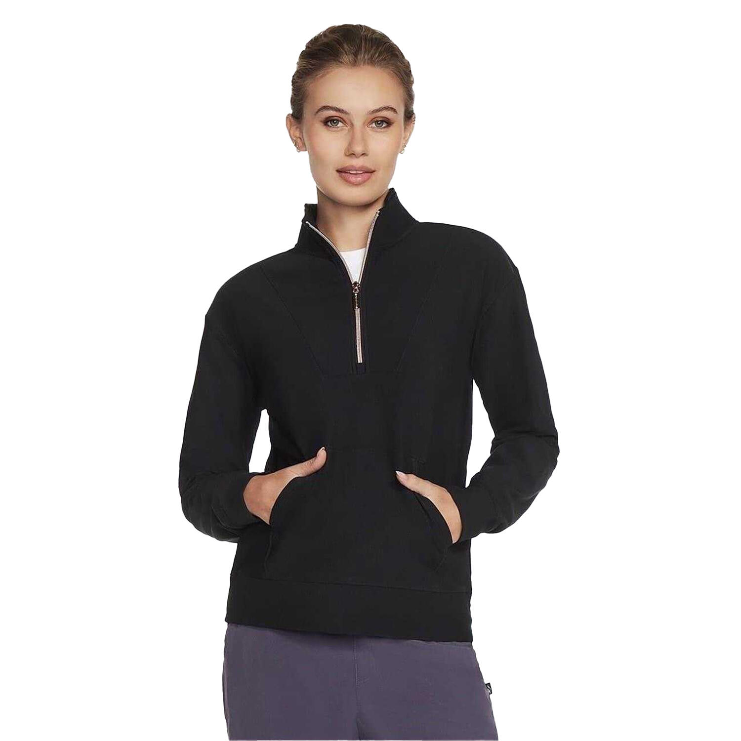 Skechers Womens/Ladies GoLuxe Ribbed Quarter Zip Sweatshirt