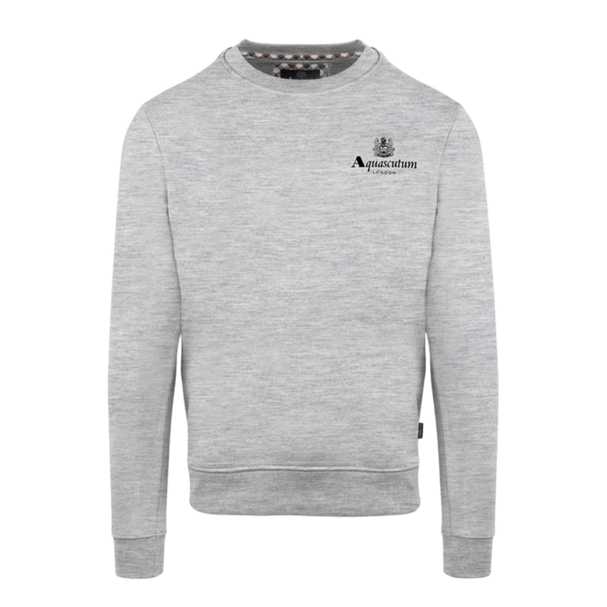 Aquascutum Mens Small Logo Crew Neck Long-Sleeved Sweatshirt