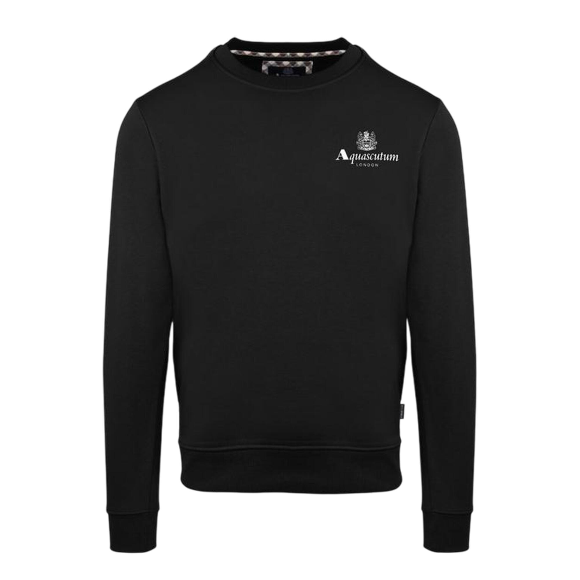 Aquascutum Mens Small Logo Crew Neck Long-Sleeved Sweatshirt