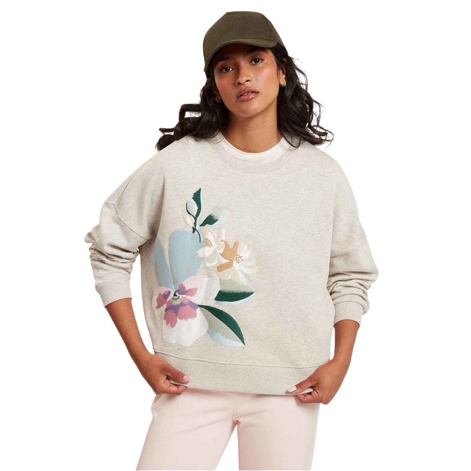 Ted Baker Womens/Ladies Brookla Floral Embroidery Cotton Blend Sweatshirt