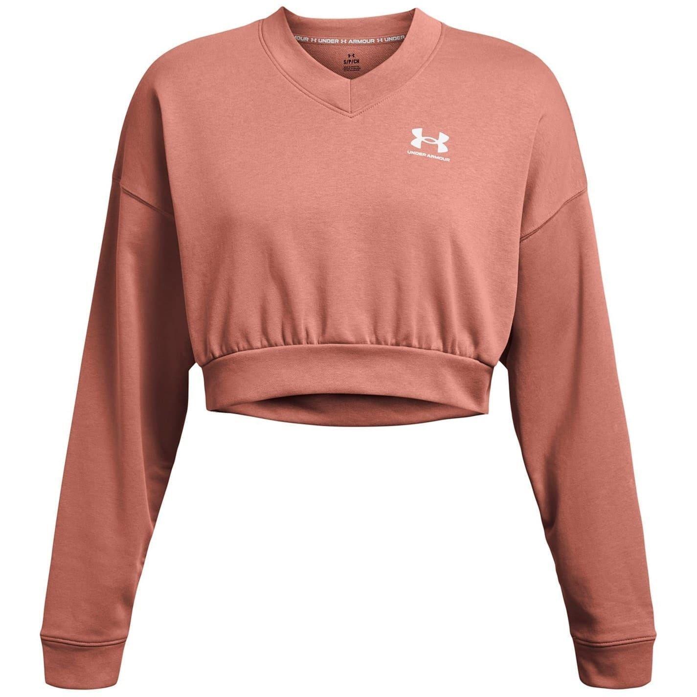 Under Armour Womens/Ladies Rival Terrycloth Crew Neck Crop Sweatshirt