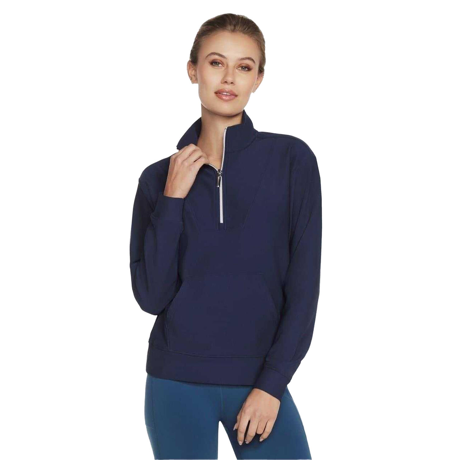 Skechers Womens/Ladies GoLuxe Ribbed Quarter Zip Sweatshirt