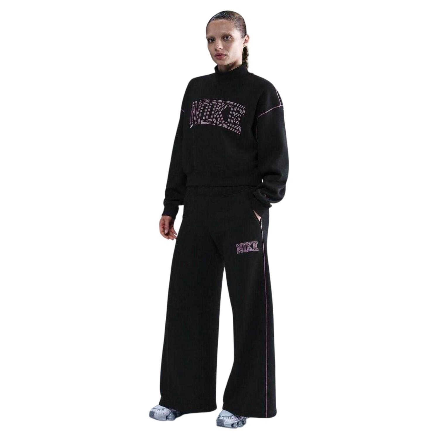 Nike Womens/Ladies Logo Outline Wide Leg Tracksuit Bottoms
