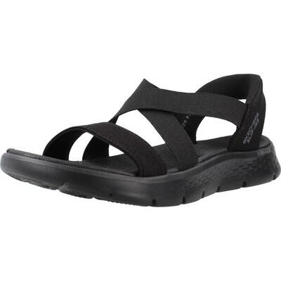 Platte sandalen dames skechers go walk flex sandal zwart