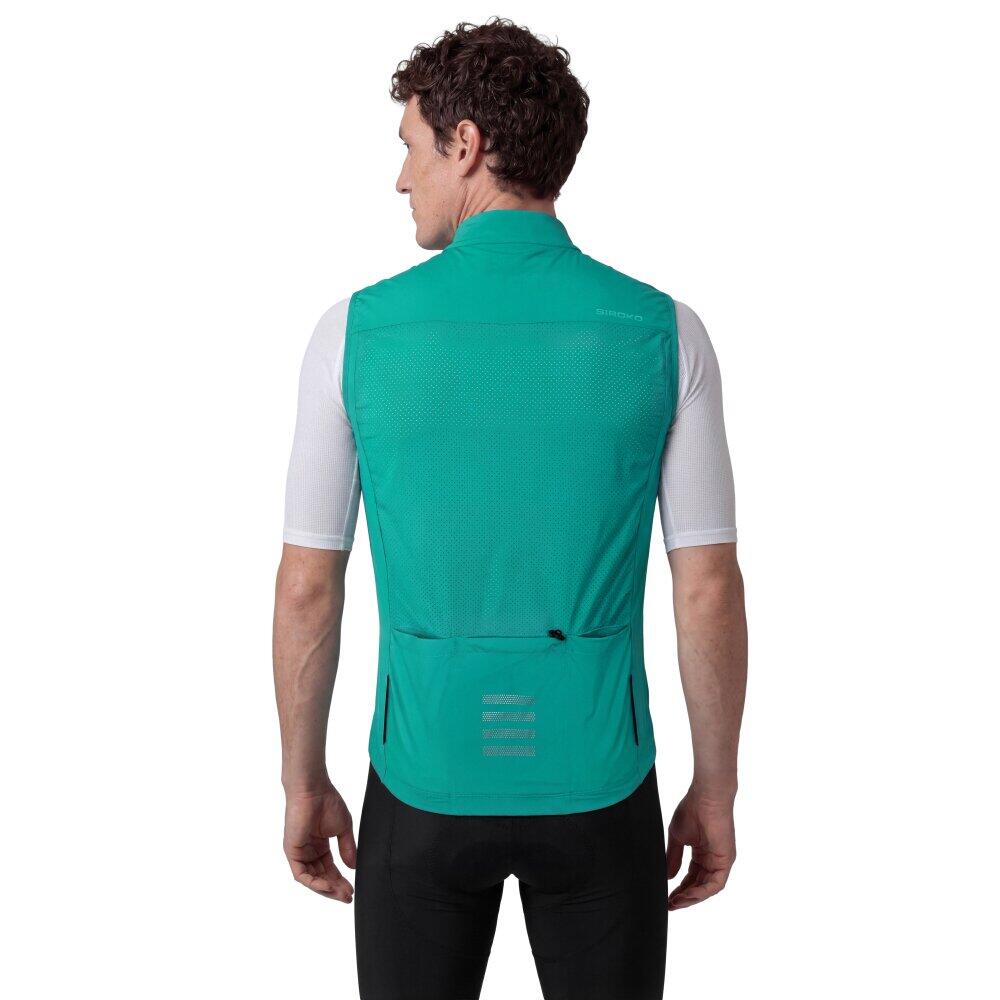 Męska ultralekka wiatroszczelna kamizelka rowerowa Siroko V2 Breeze Green