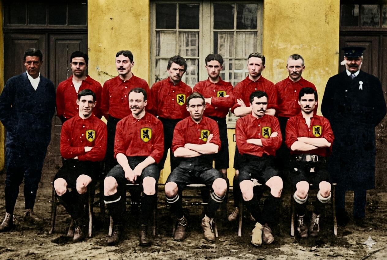 Maillot rétro de la Belgique - Diables Rouges 1906 3/7