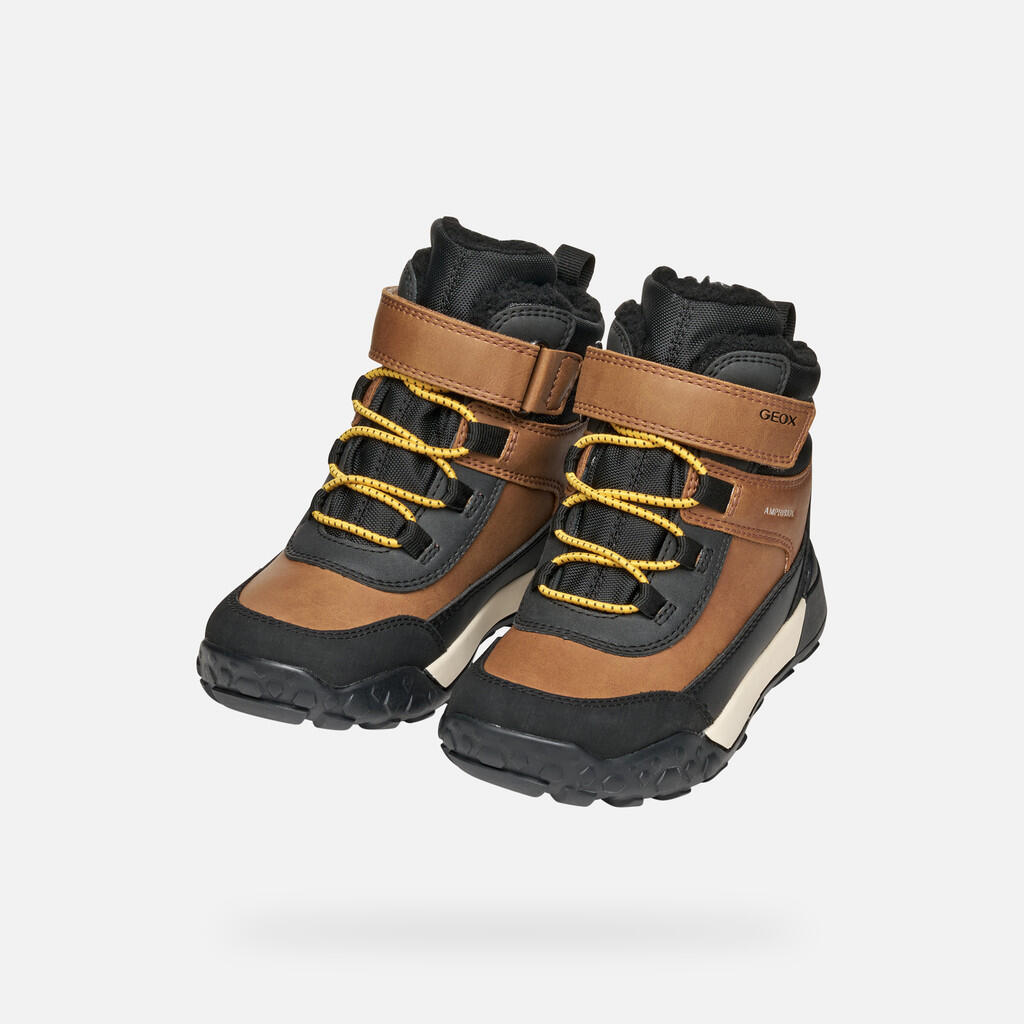 Bottes Garçon J TREKKYUP BOY B ABX Marron Clair/Noir 3/7