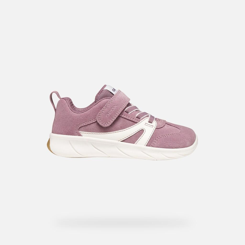 Baskets Fille J FOOT-RUN GIRL Vieux Rose/Blanc 2/7