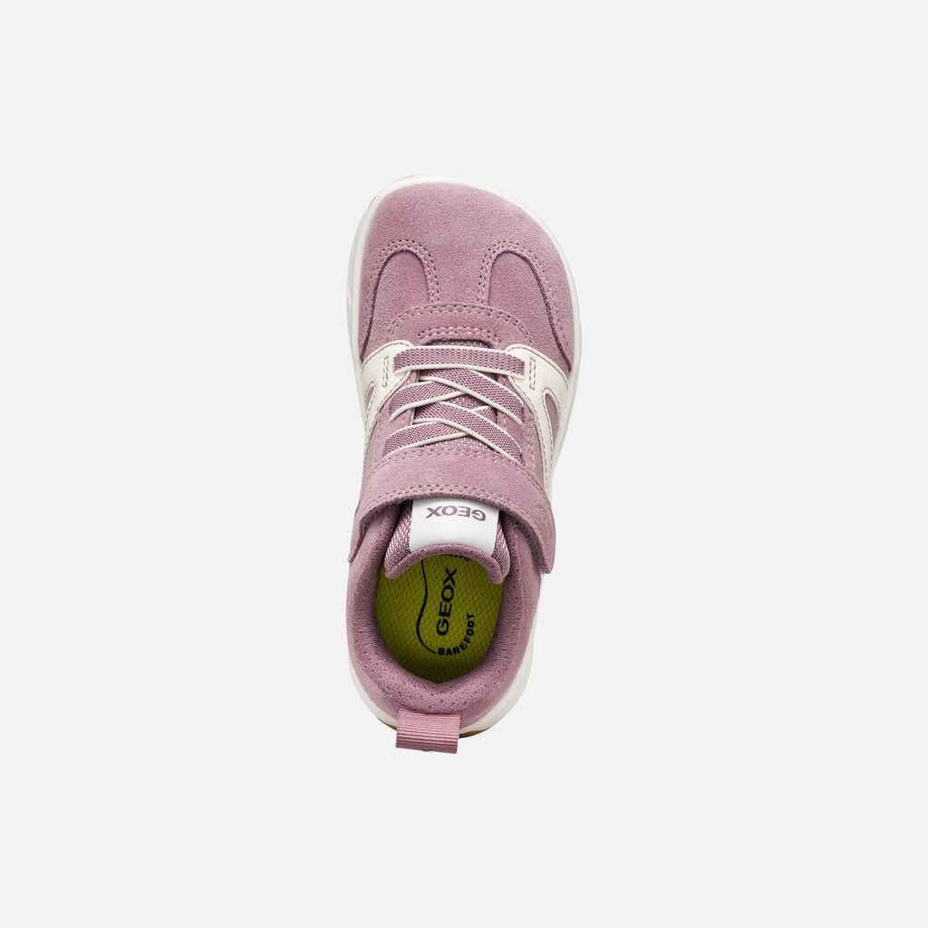 Baskets Fille J FOOT-RUN GIRL Vieux Rose/Blanc 6/7
