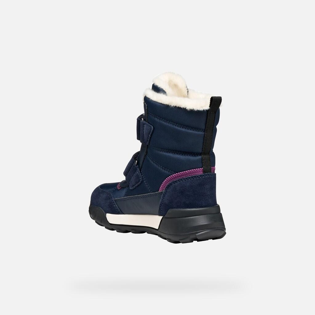 Bottines Fille J TREKKYUP GIRL B ABX Bleu Marine/Violet 5/7