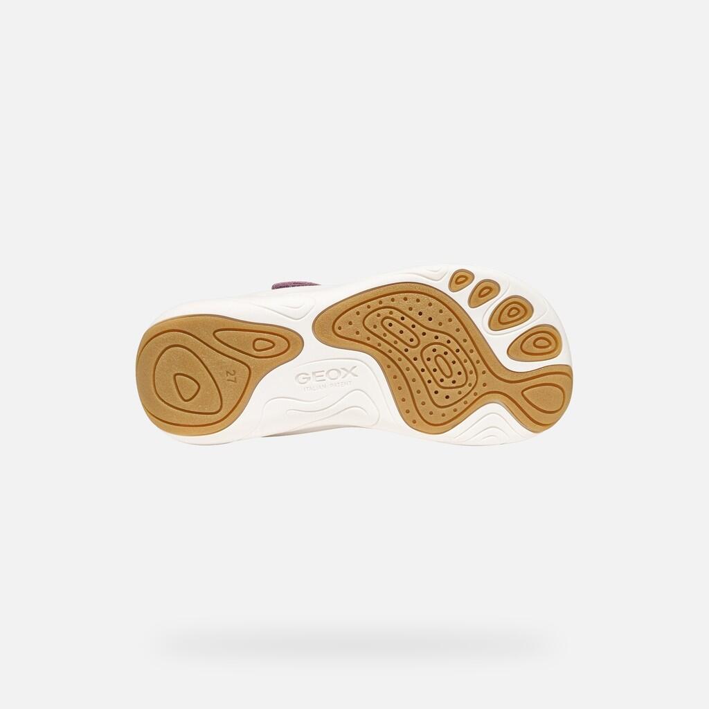 Baskets Fille J FOOT-RUN GIRL Vieux Rose/Blanc 7/7