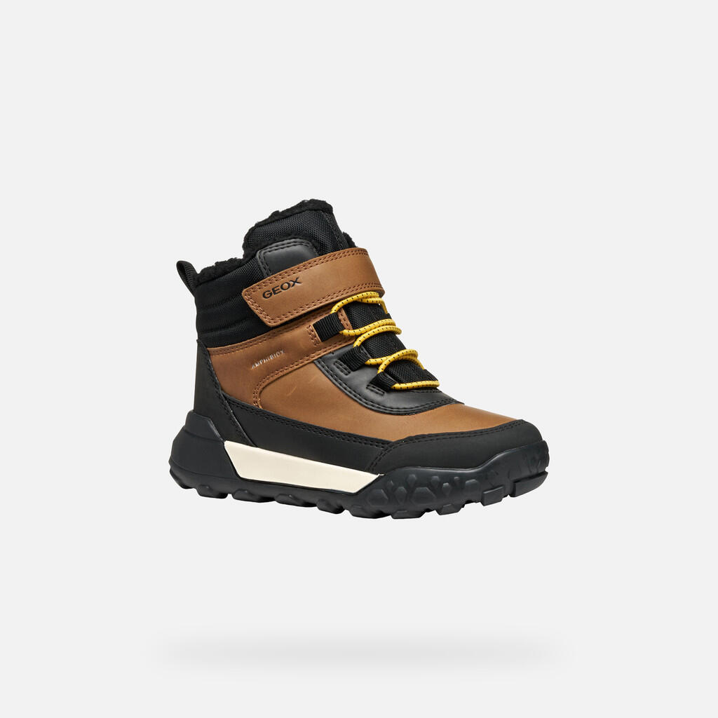 Bottes Garçon J TREKKYUP BOY B ABX Marron Clair/Noir 4/7