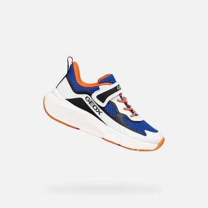 Baskets Garçon J PRO-RAN BOY Blanc/Bleu Roi